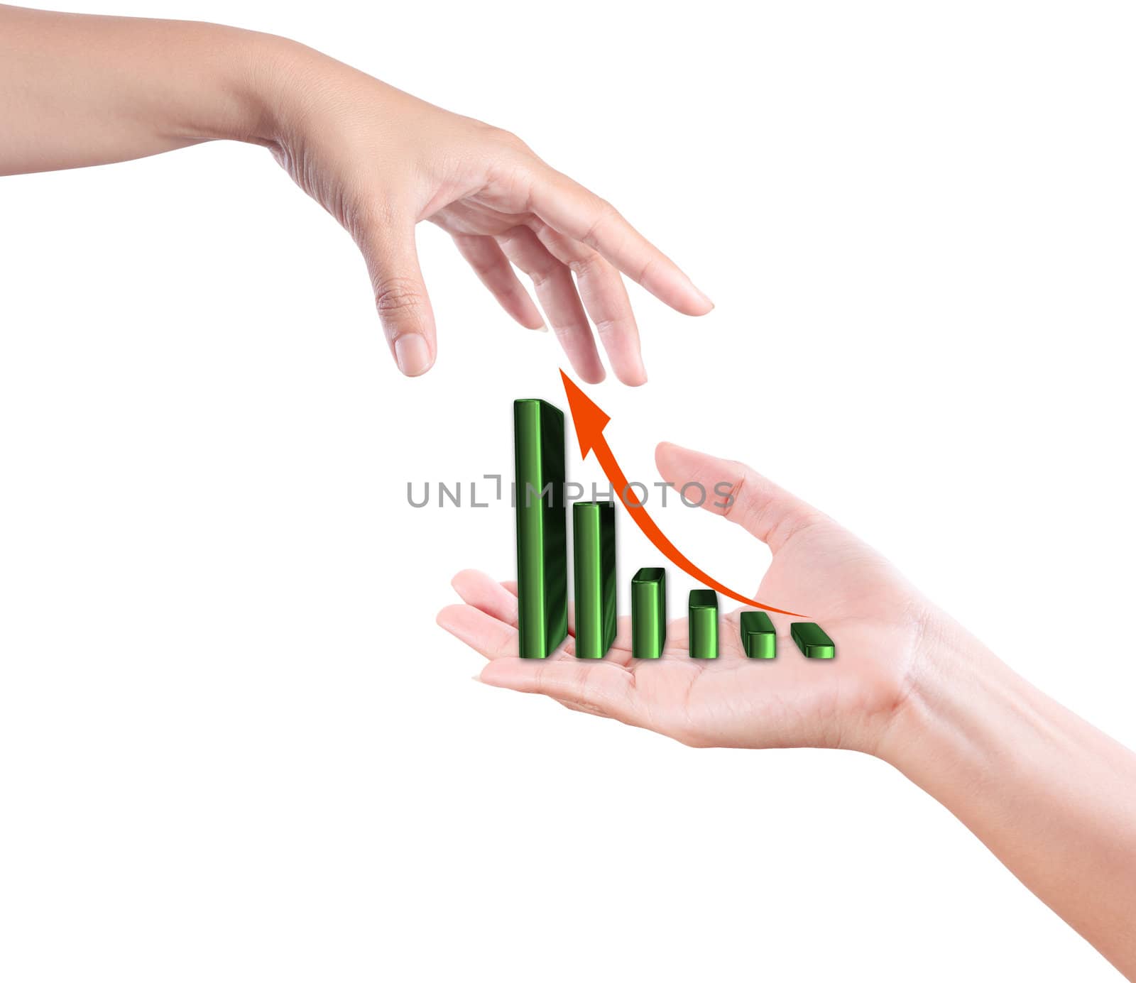 Hand with growing graph