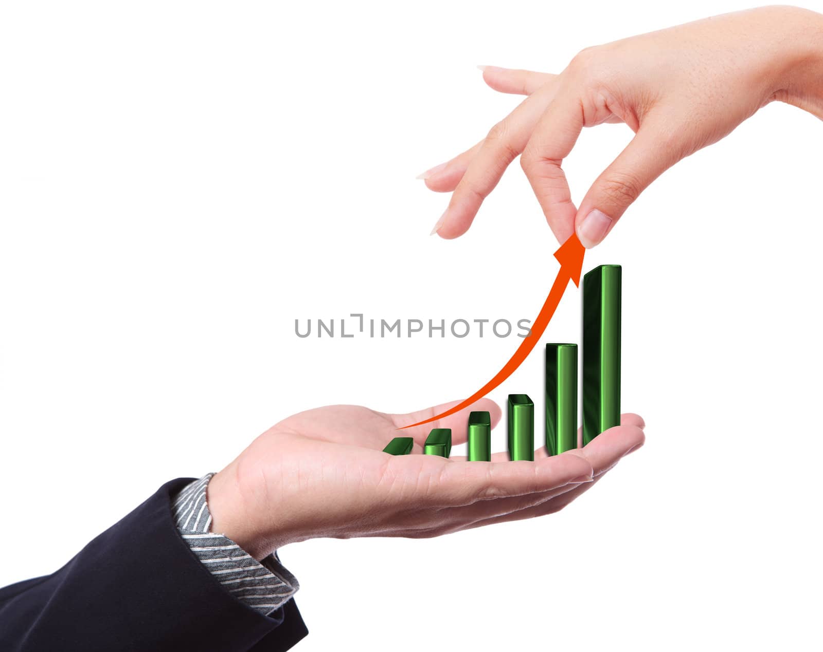 Hand with growing graph