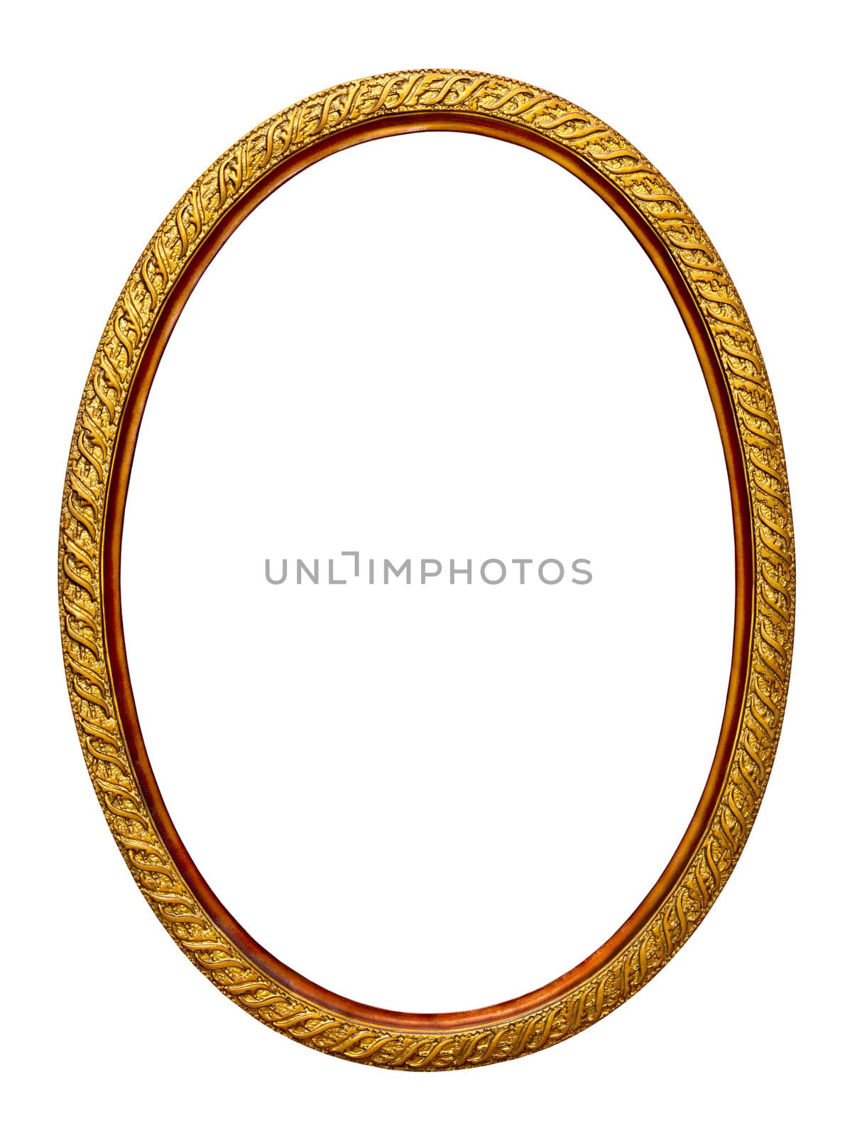 gold-patterned frame for a picture on a white background