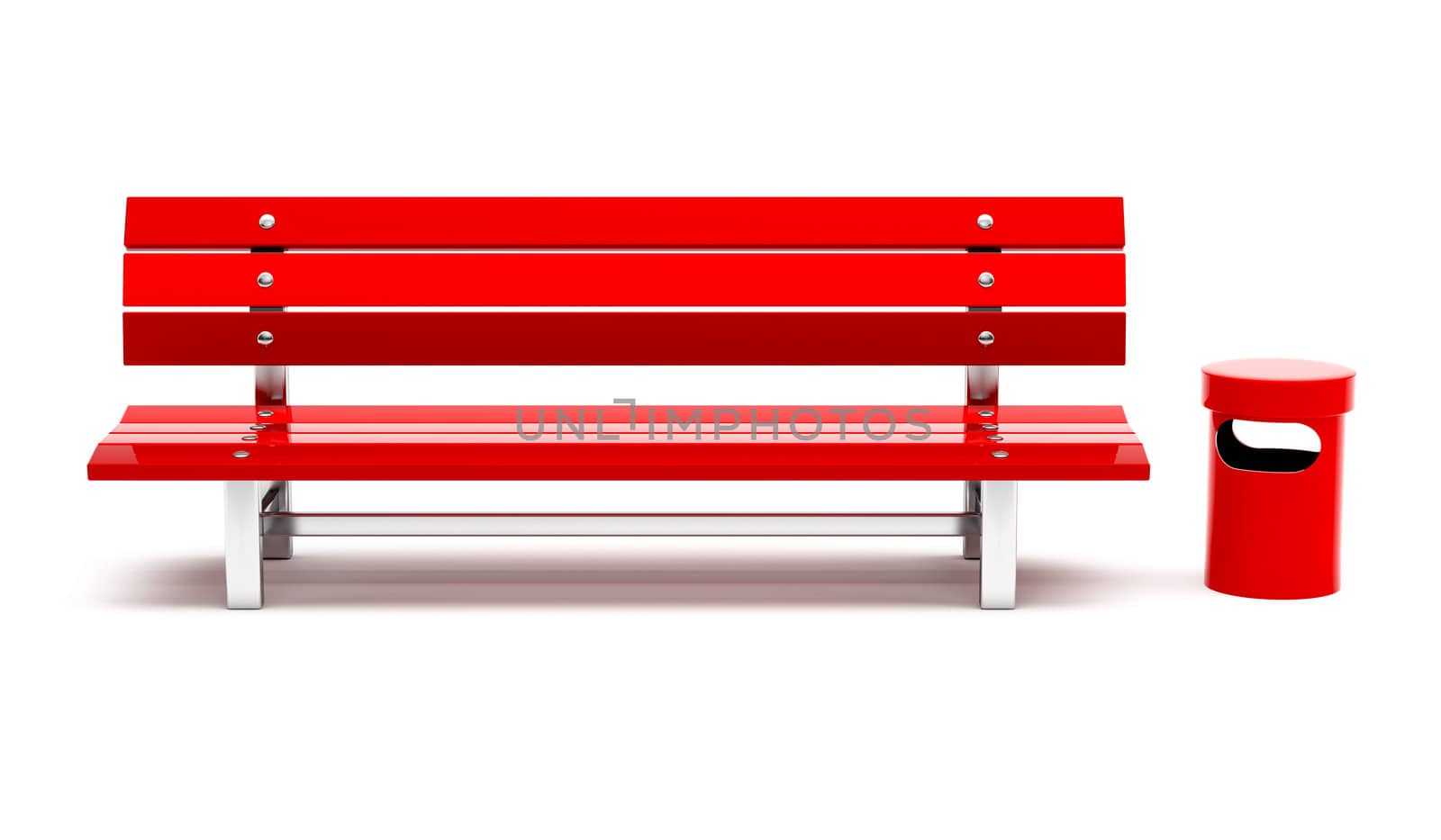 Red bench and bin by magraphics