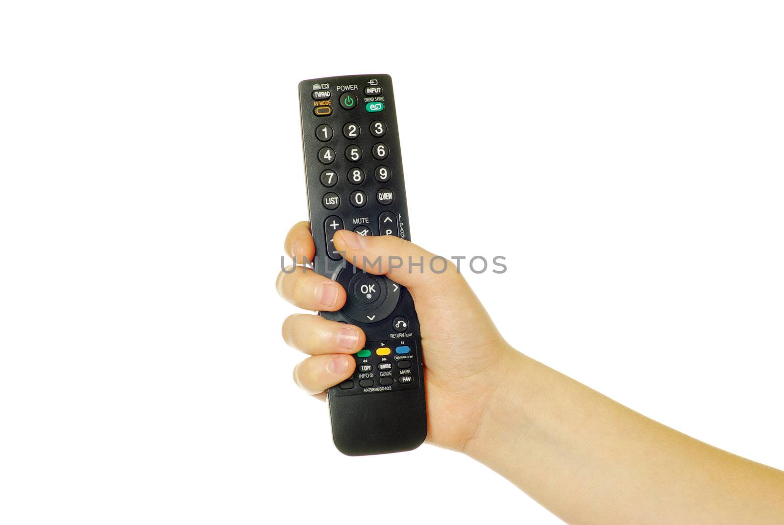 remote control in hand  by Pakhnyushchyy