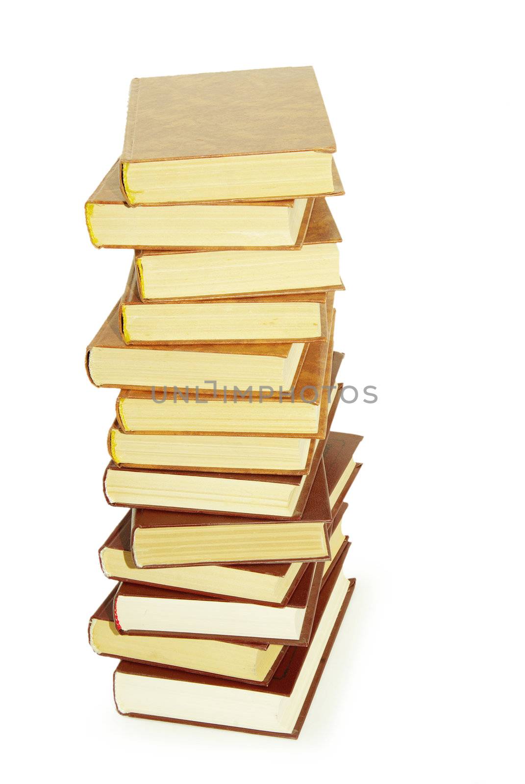  Stack of books isolated over white background
