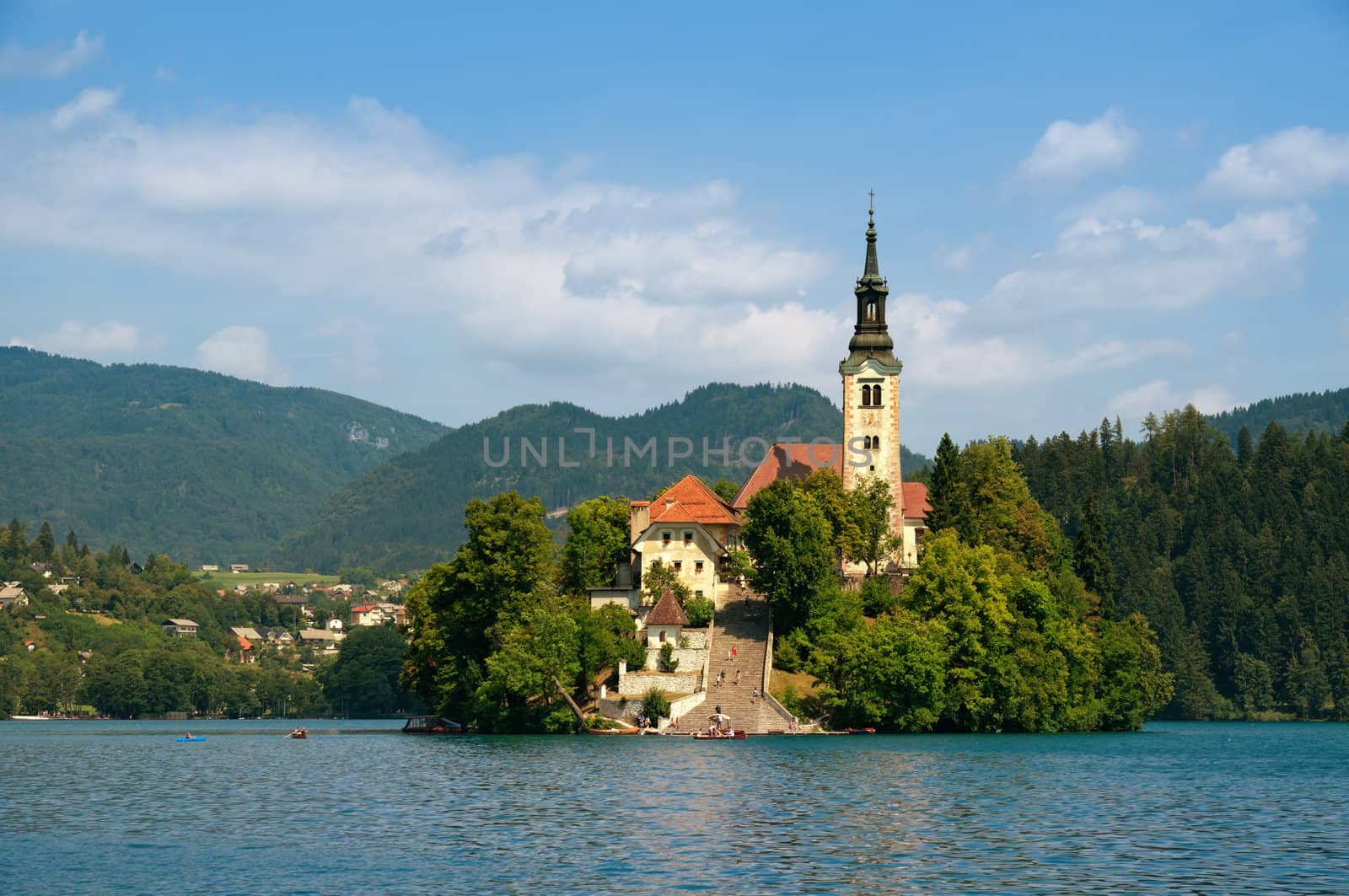 View of  St. Mary´s Church of the Assumptionon in Bled