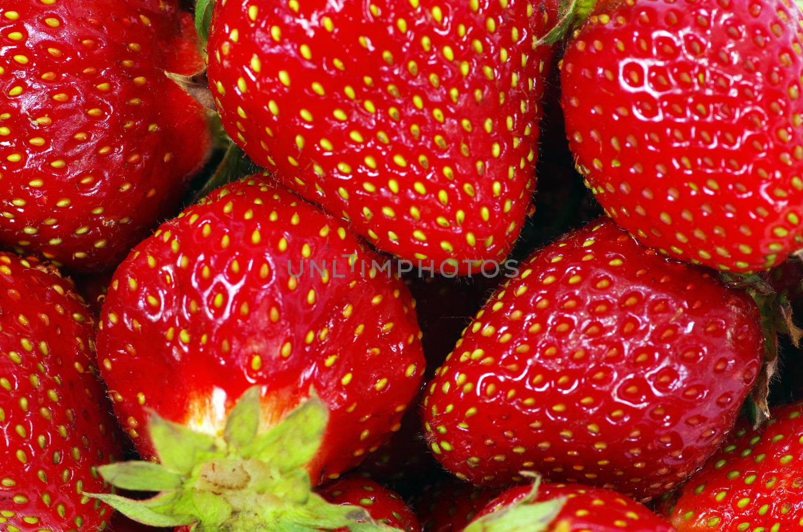 macro of a strawberry texture