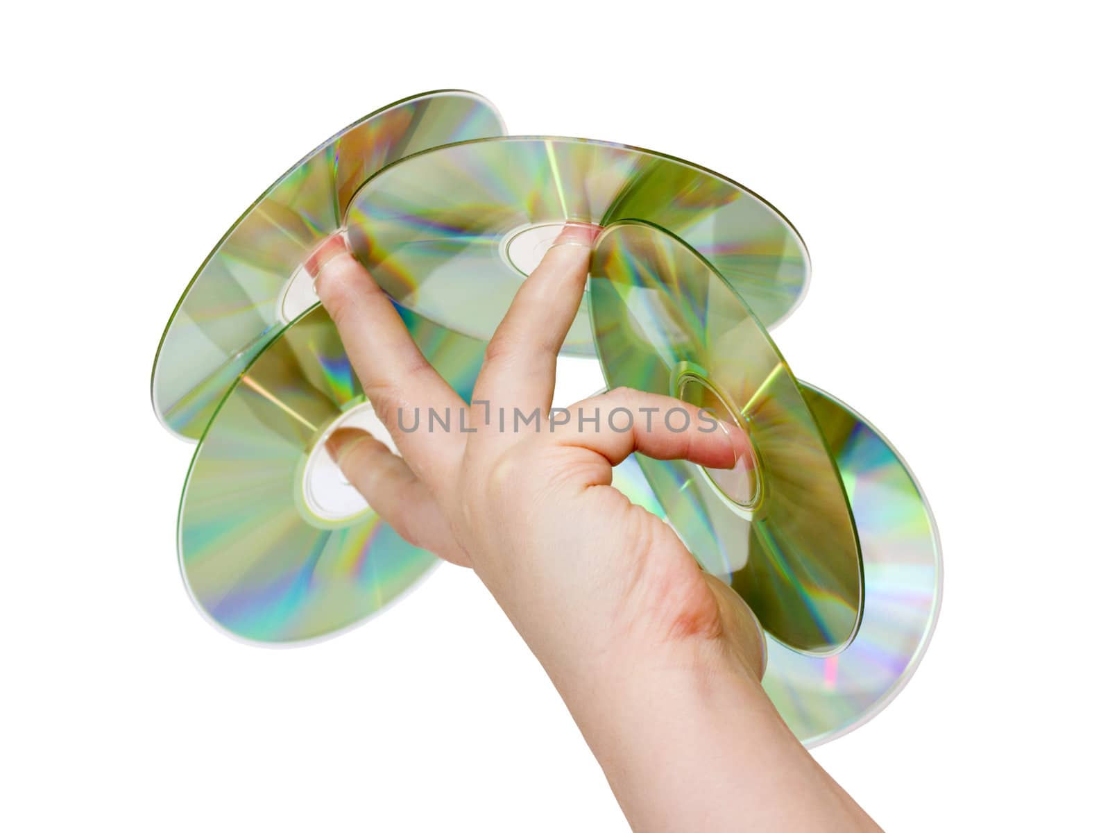 hand with a CD wearing on your fingers