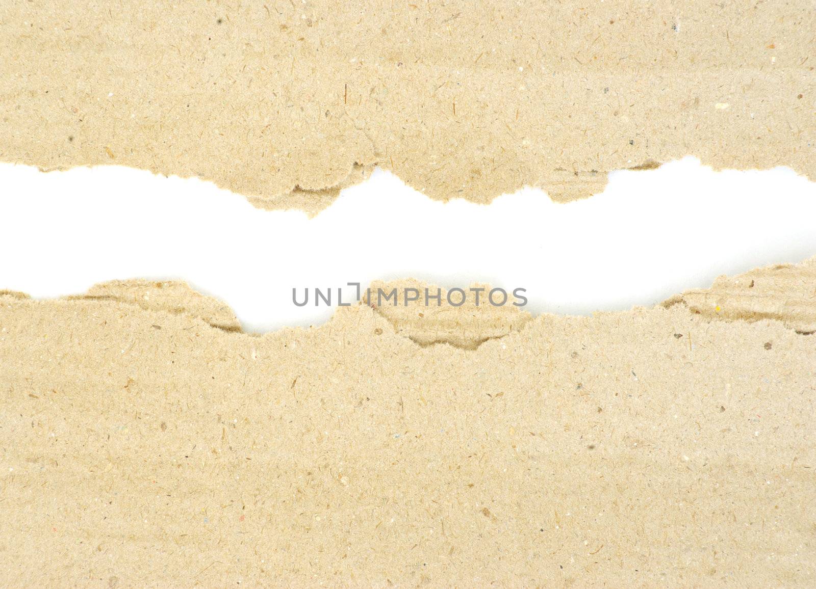 Cardboard pieces on the isolated white background