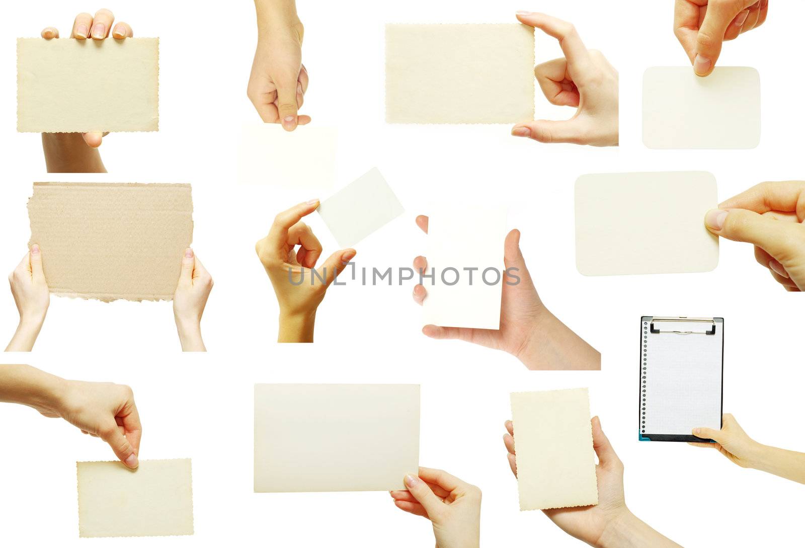 Man hand holding a blank business card