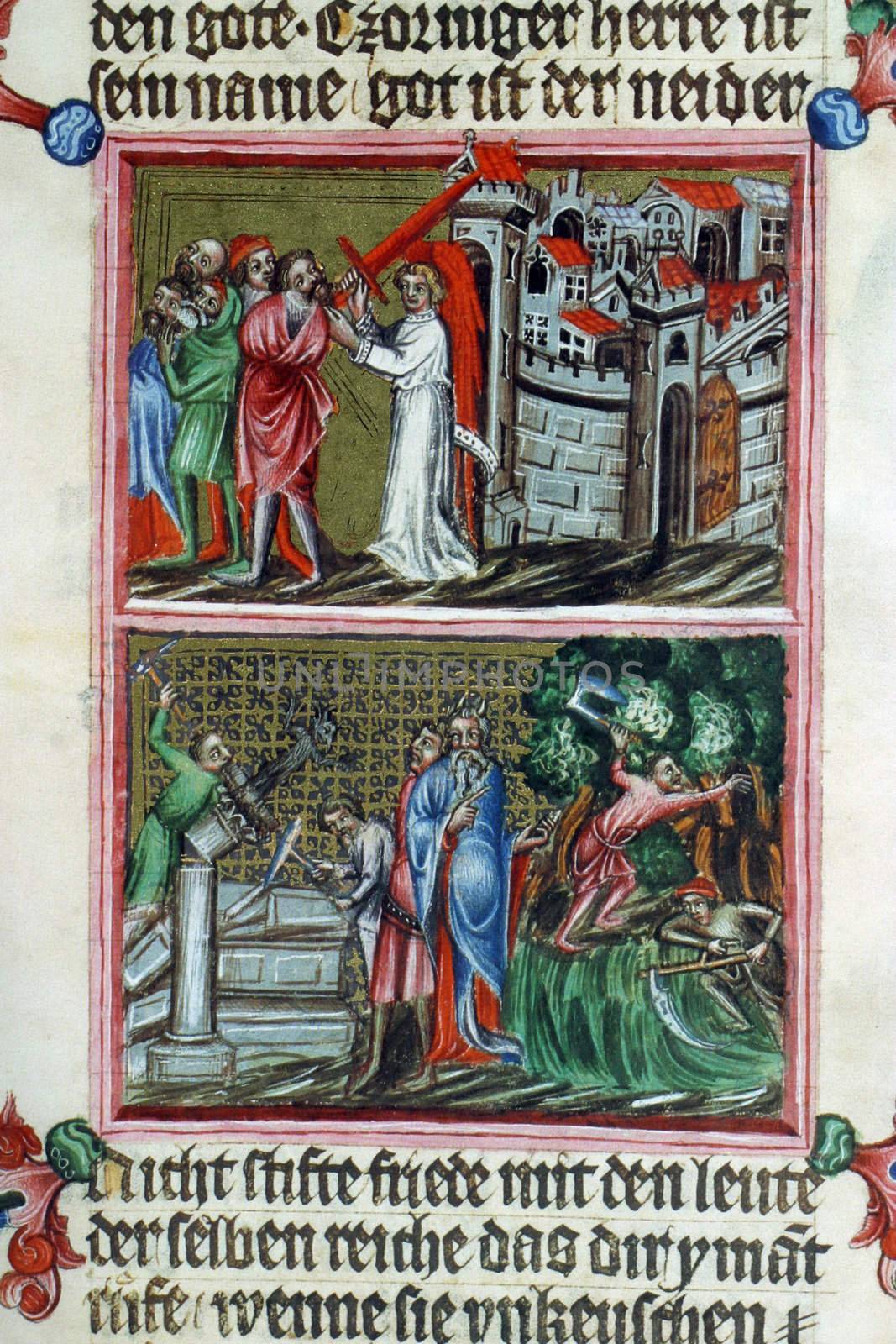 Illustration in an old bible book