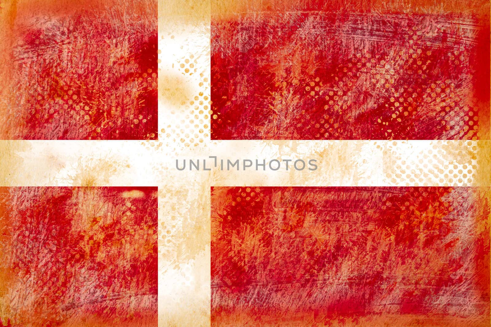 denmark flag grunge  on old vintage paper by Suriyaphoto