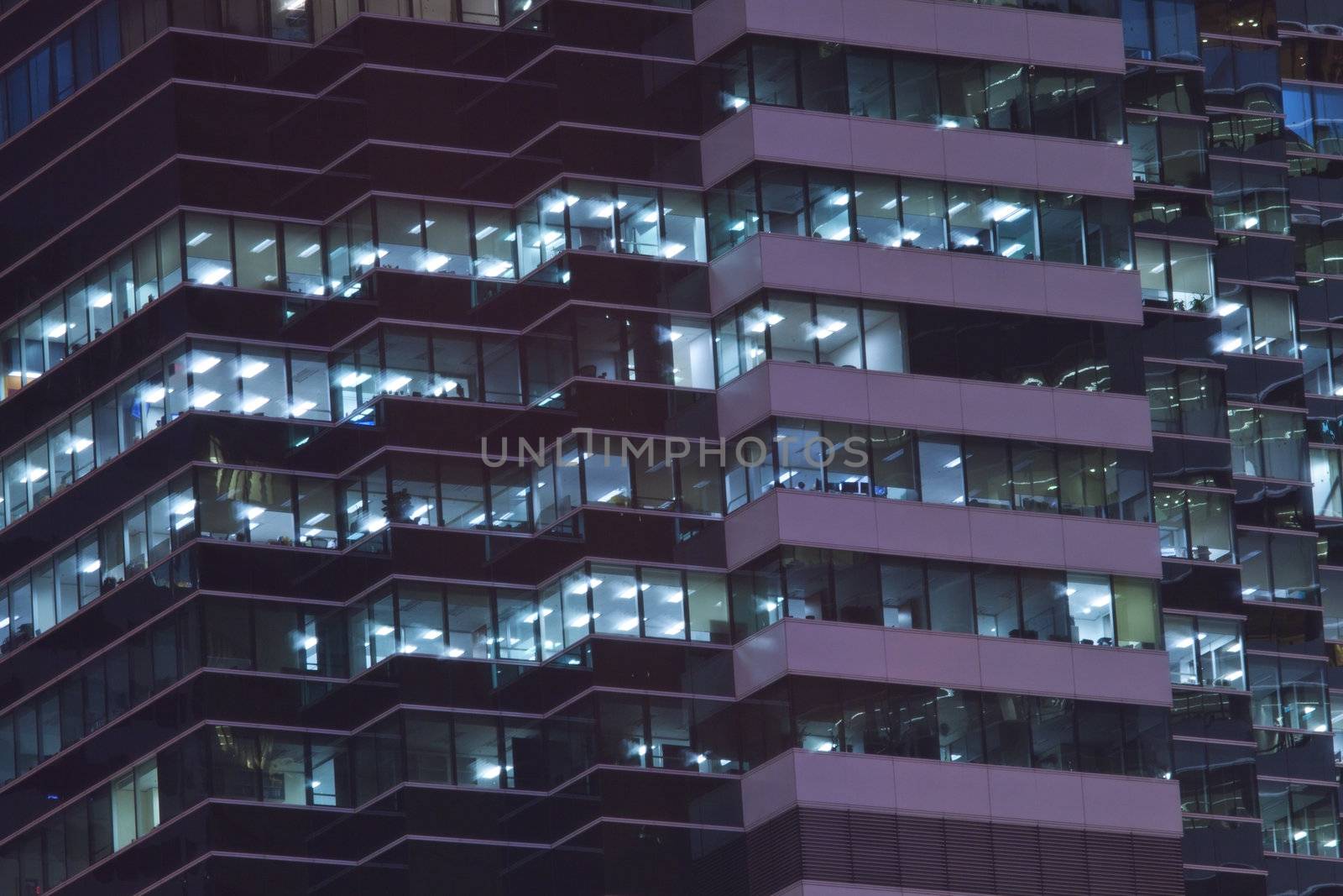 Office windows at night