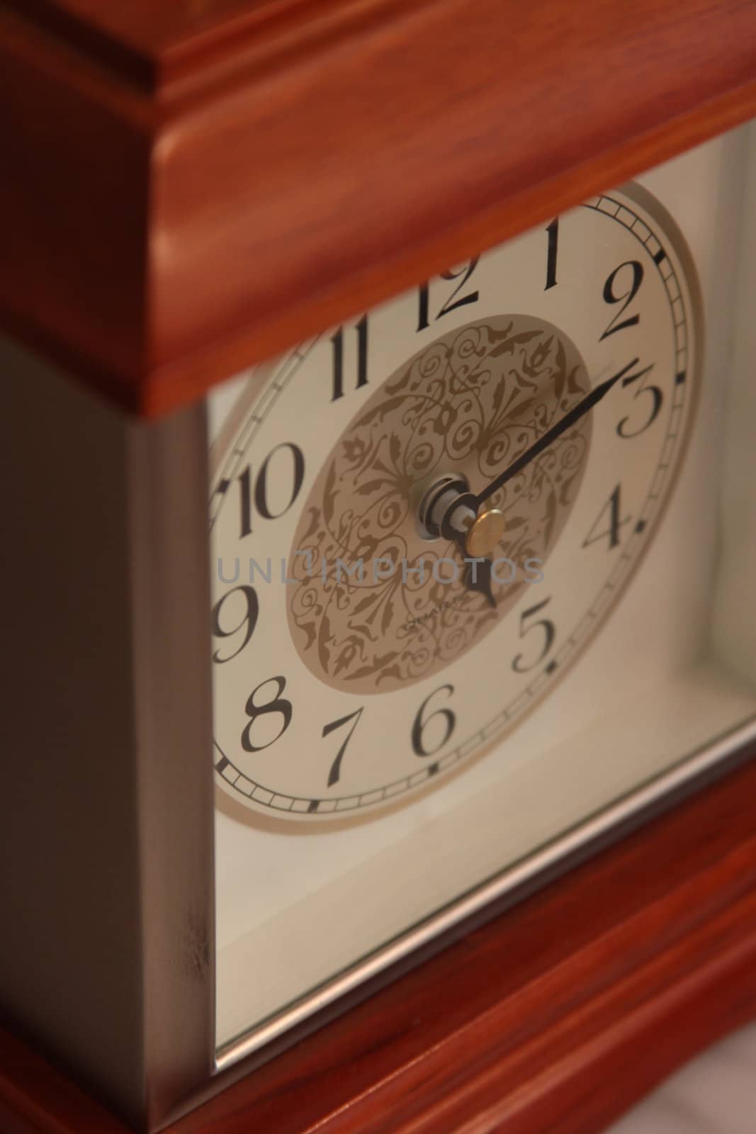 Antique luxury time clock close up.