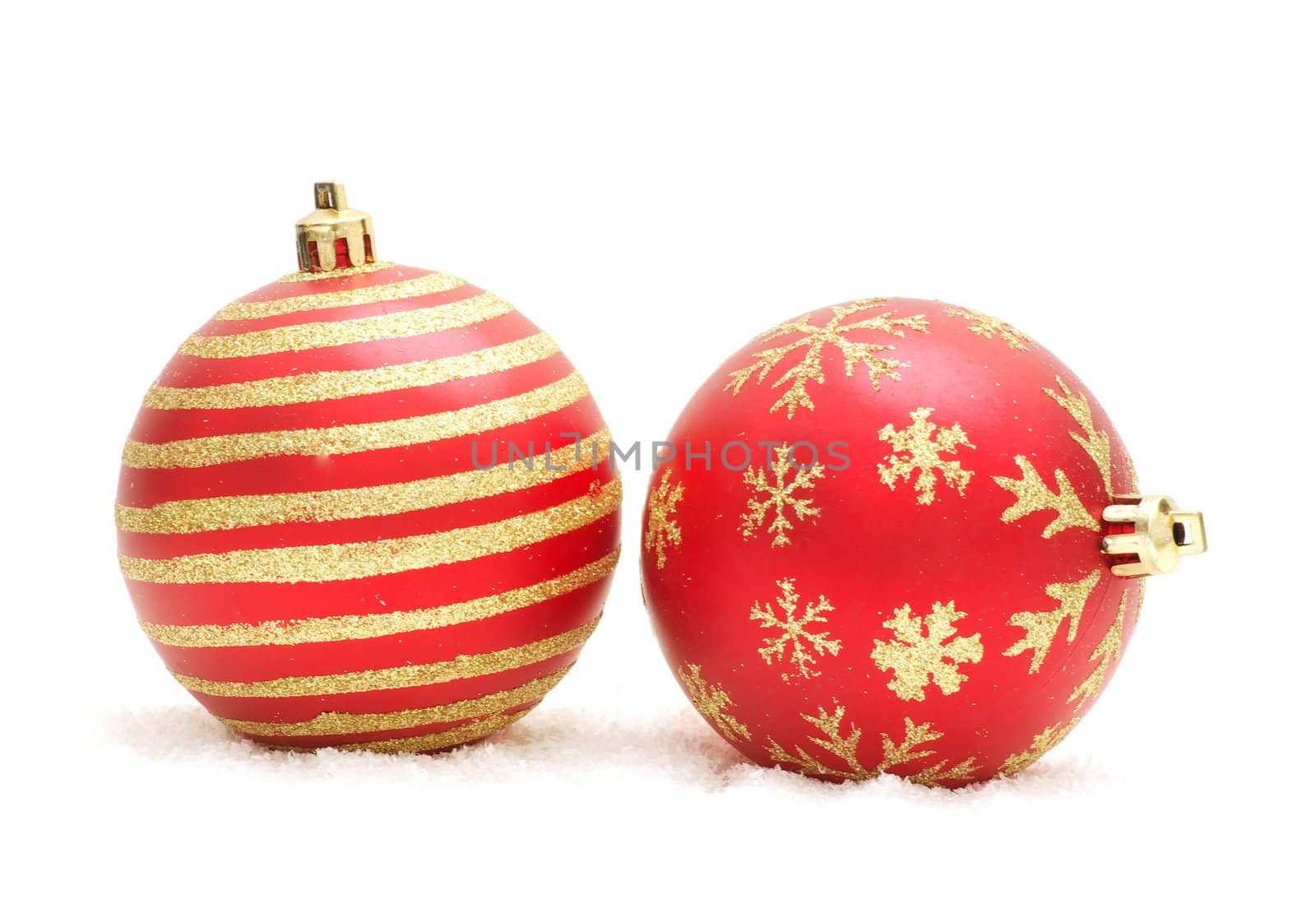 christmas balls isolated on a white background