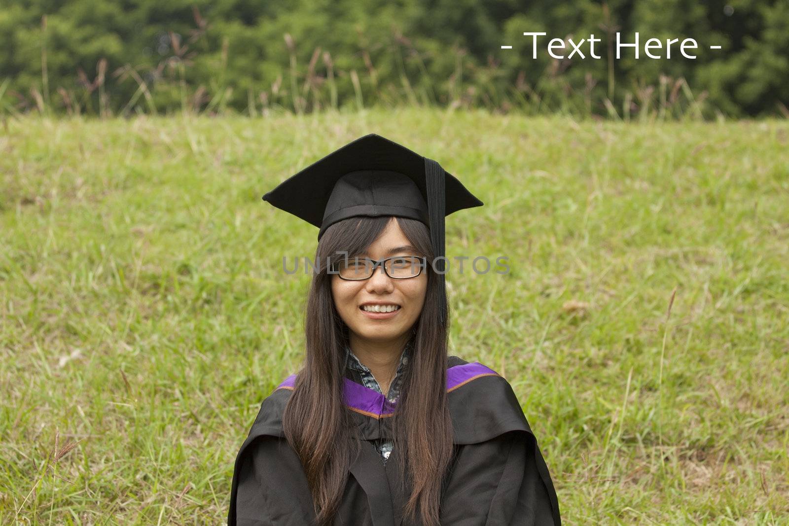 Asian woman graduation in university