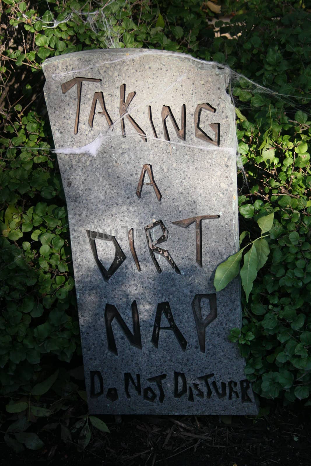 Tombstone 'Taking a dirt nap' by Mbatelier