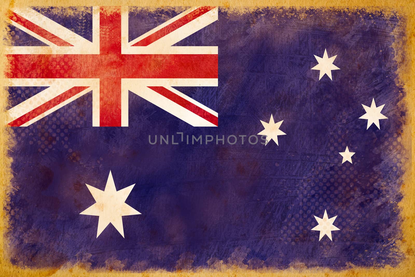 Australia flag grunge  on old vintage paper by Suriyaphoto