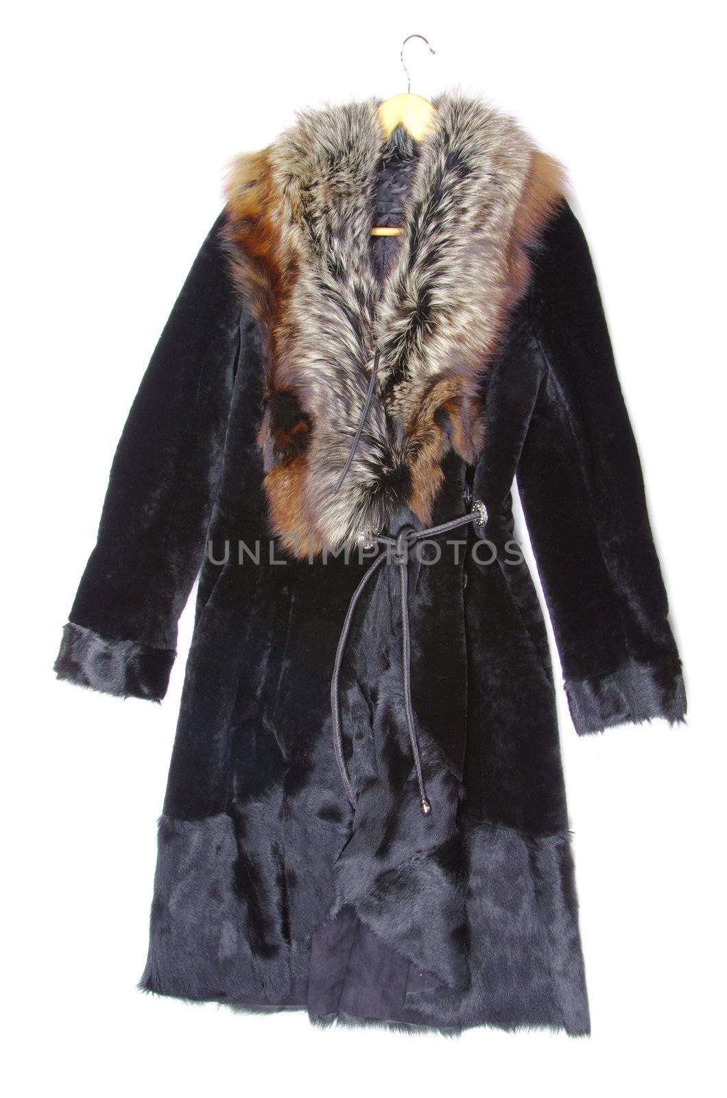 fur coat on a white background