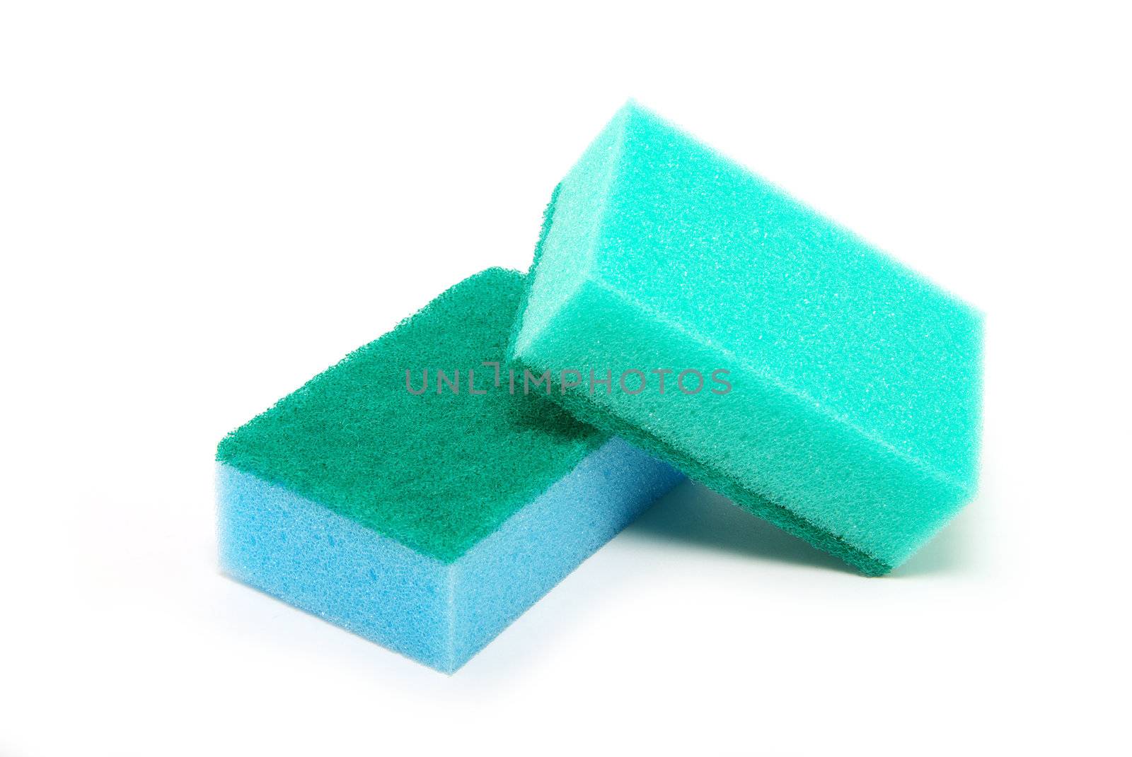 kitchen sponges isolated on a white background