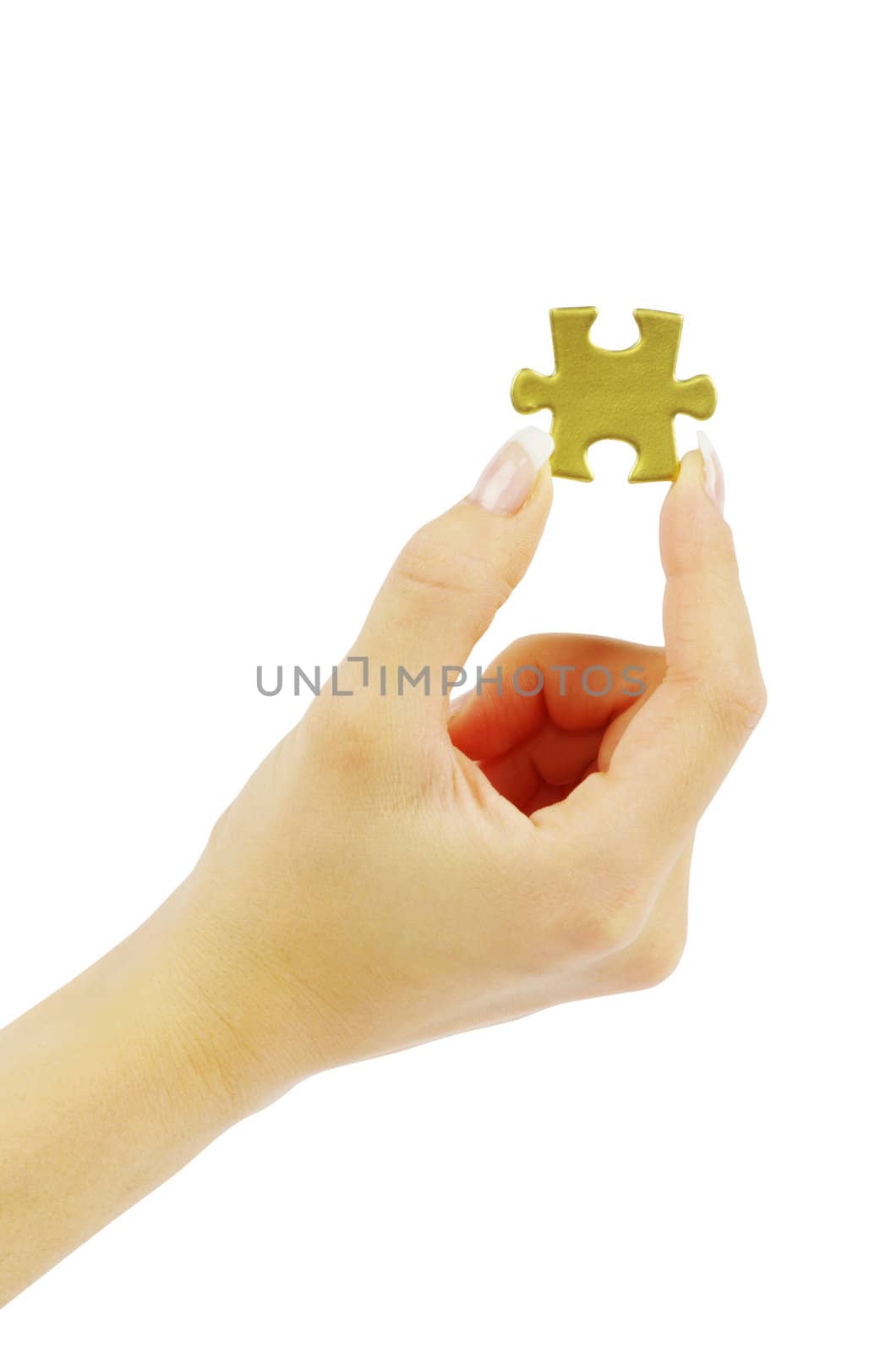 hand holding a puzzle piece