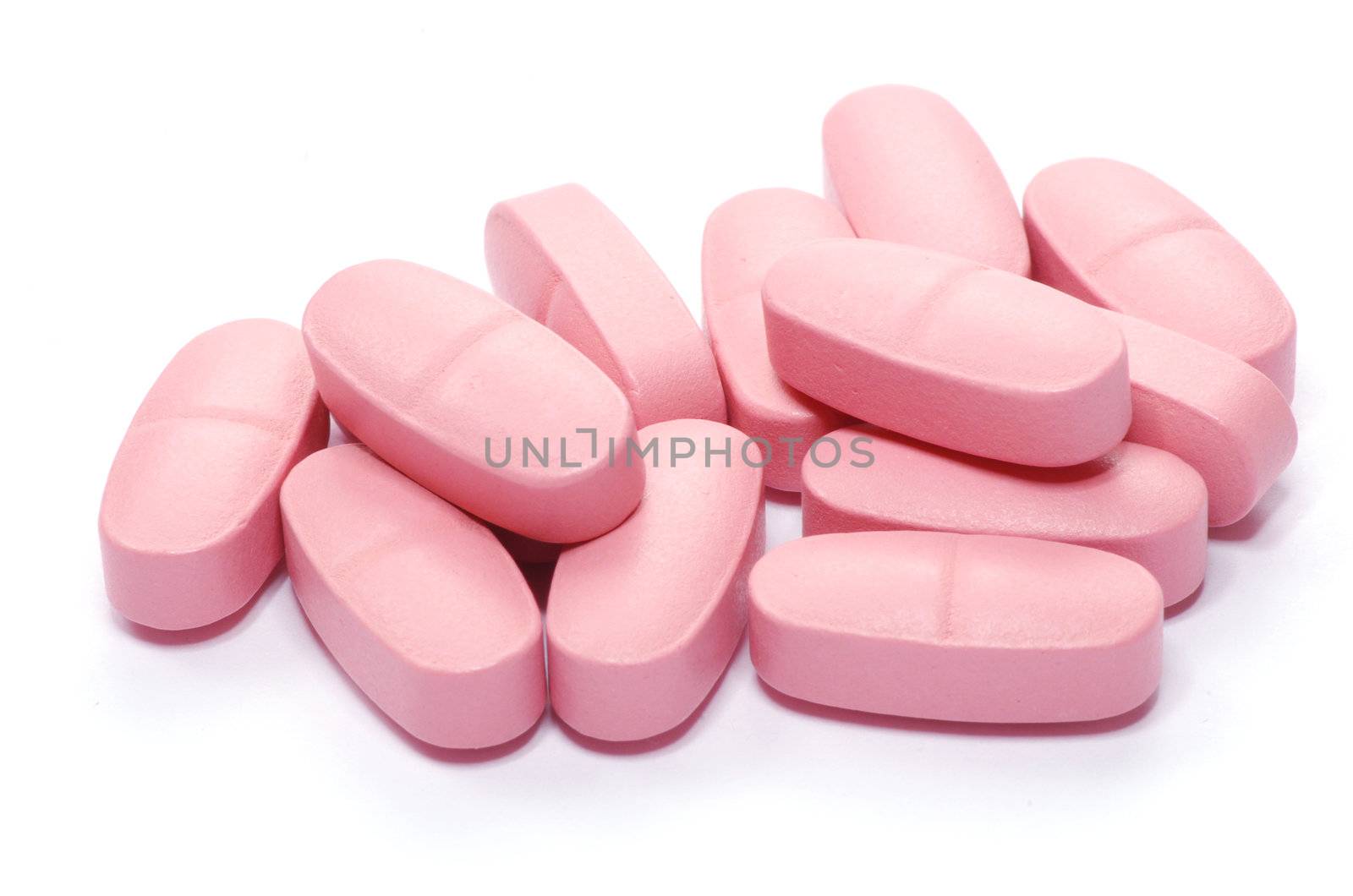  pills of antibiotic  isolated on white