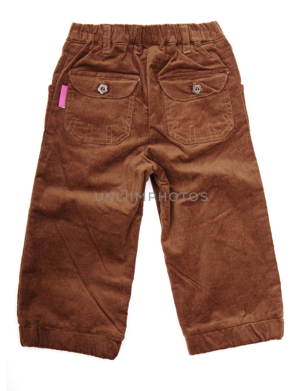 Broun pants on a white background