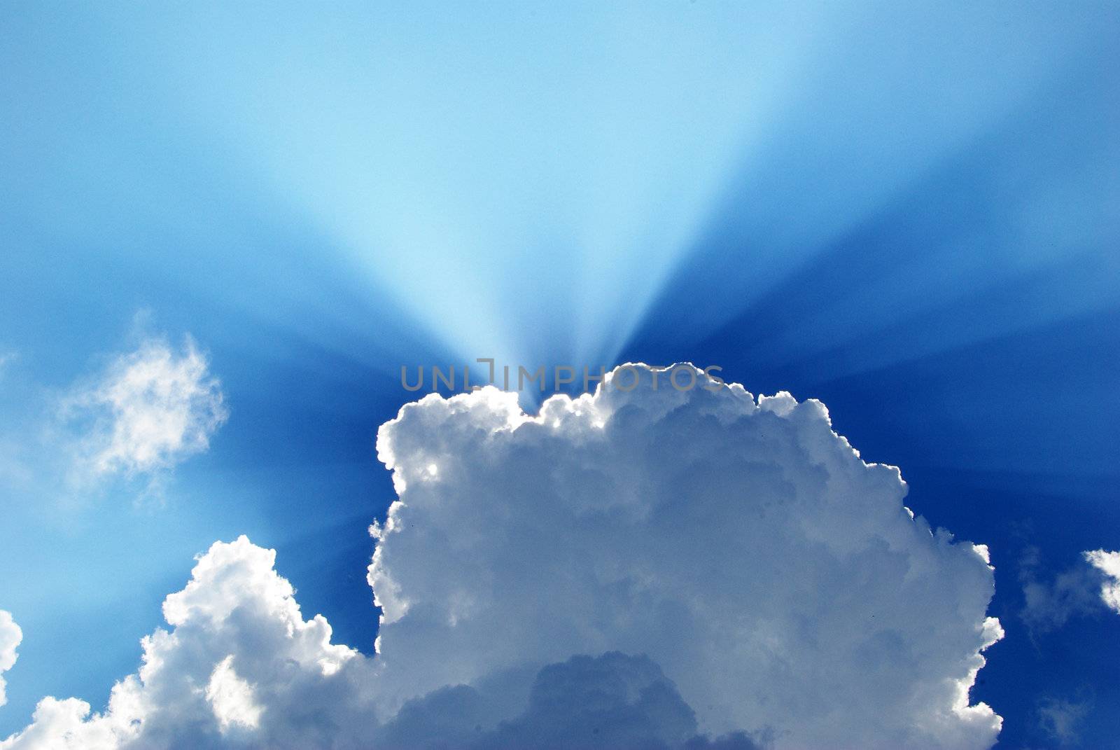 blue sky background with tiny clouds