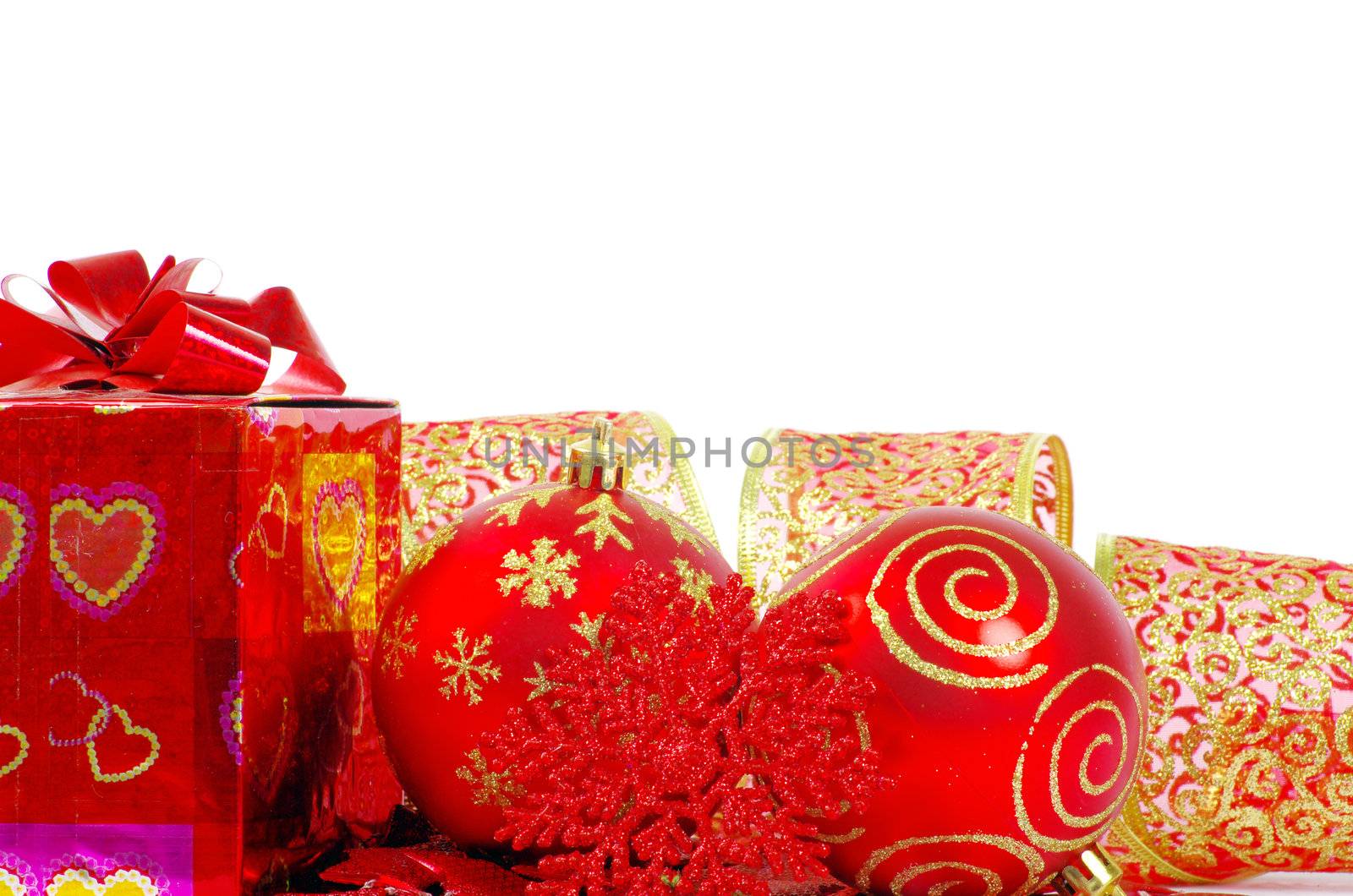 Christmas balls isolated on the white background