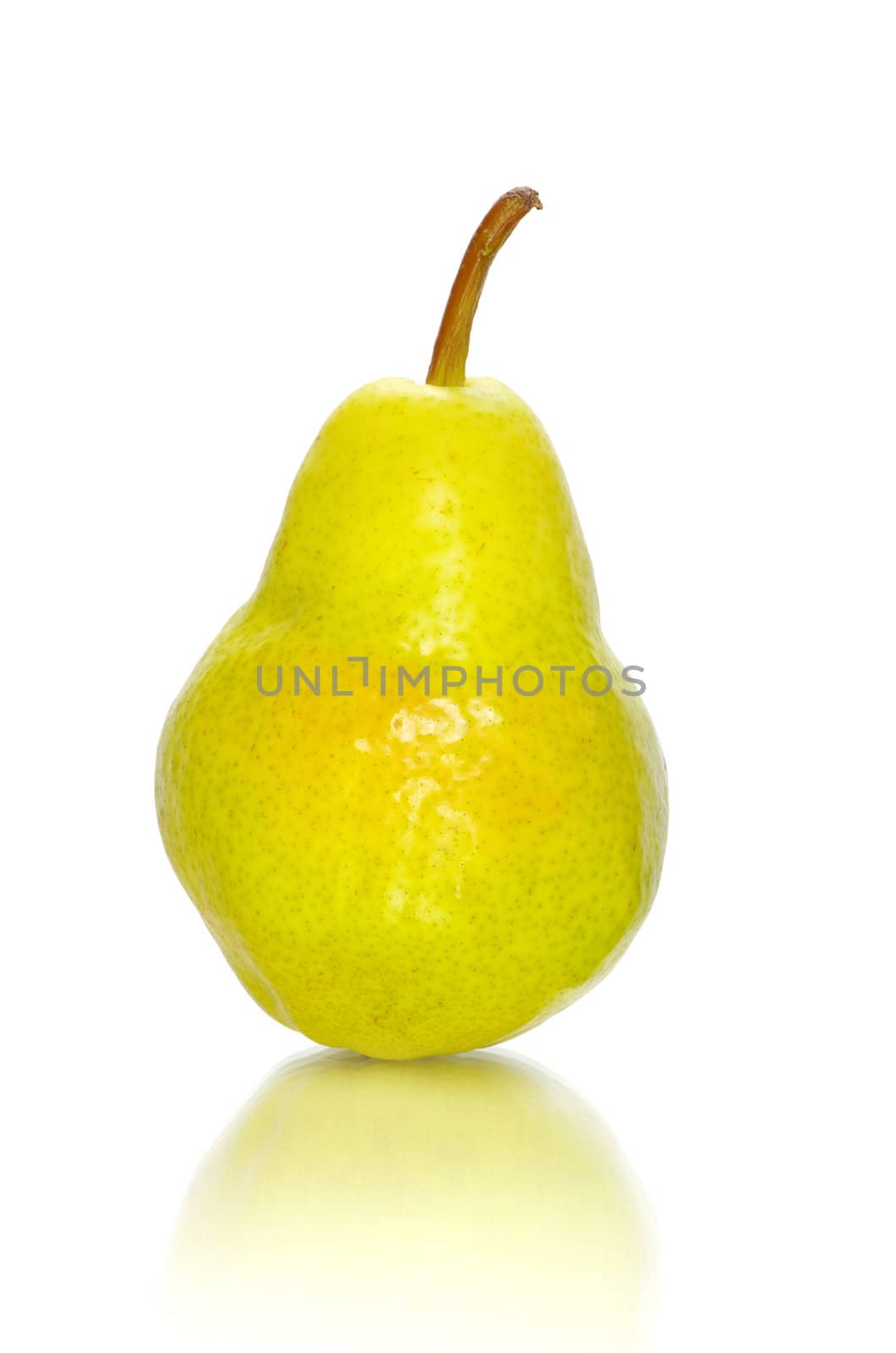 ripe fresh green pear isolated on white