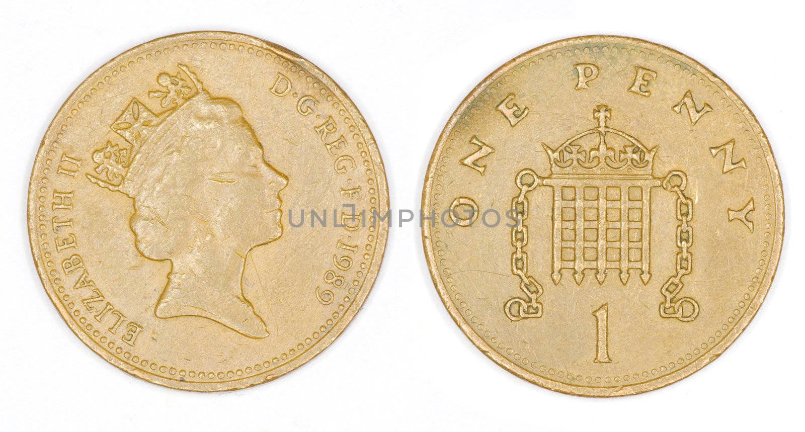 Single coin isolated on white