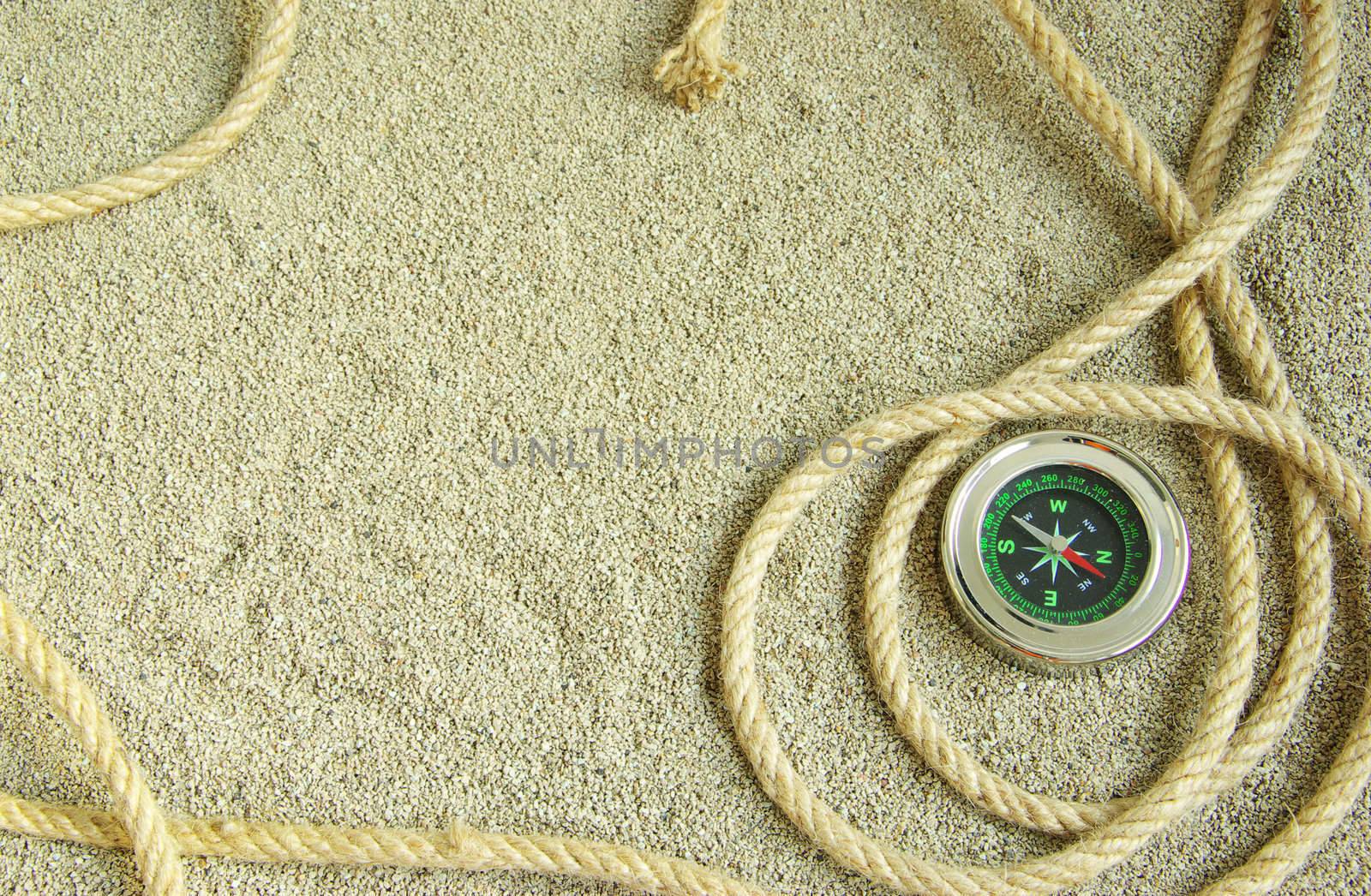  rope isolated on a sand