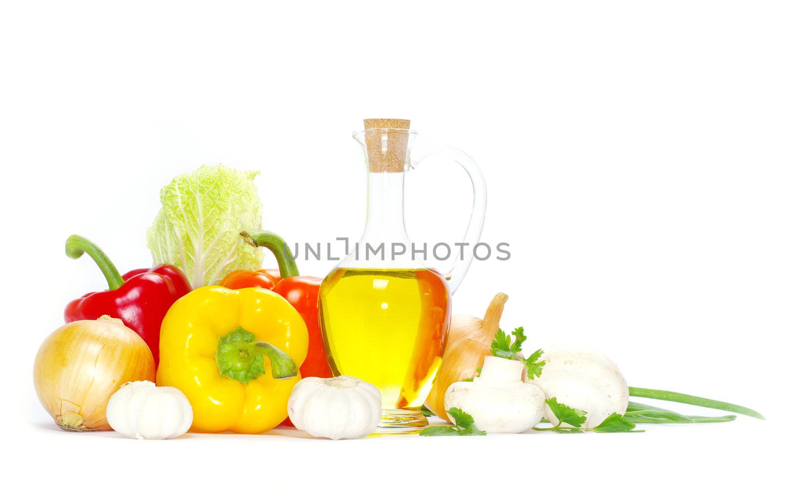 food ingredients isolated on white background