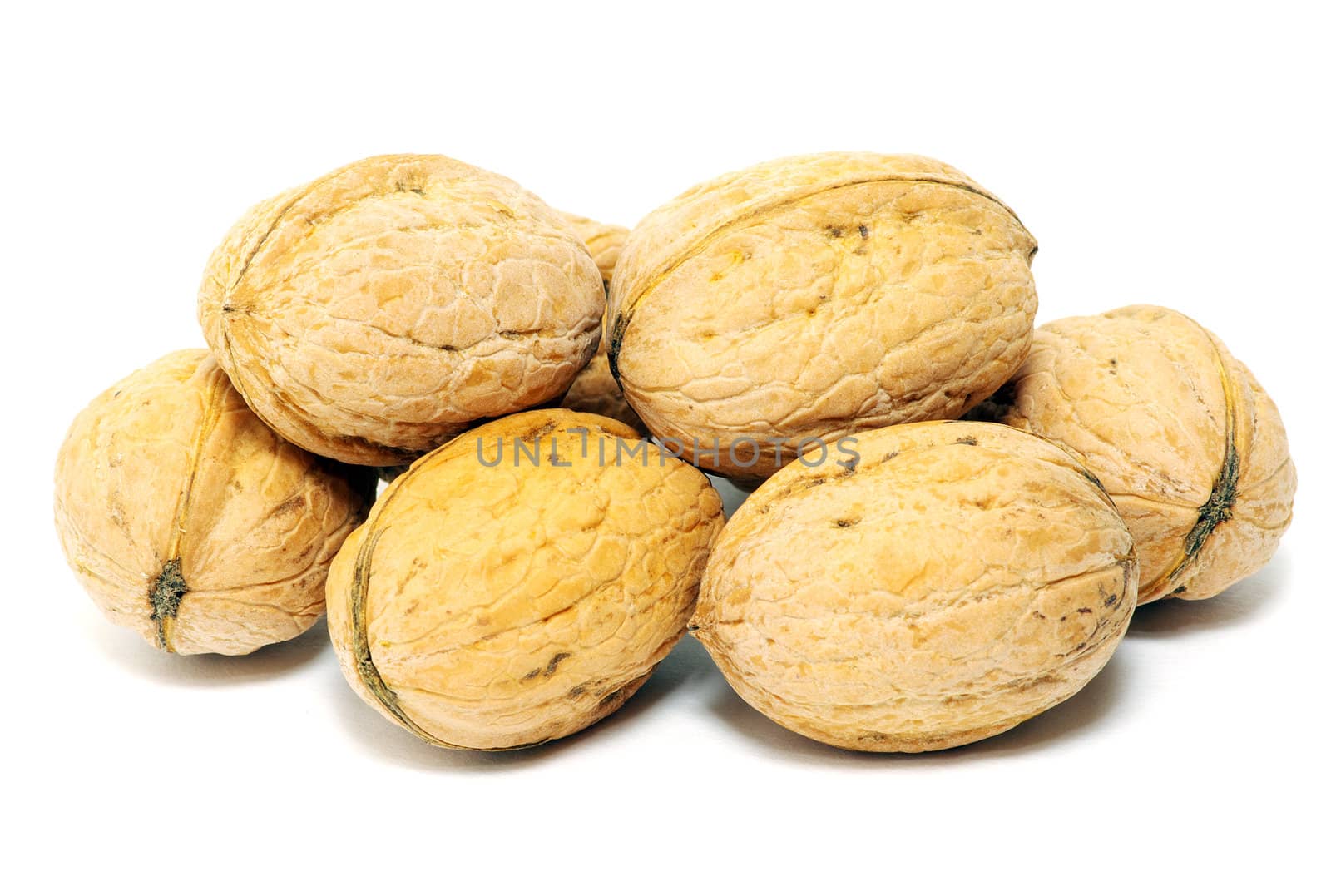  walnuts isolated on a white background