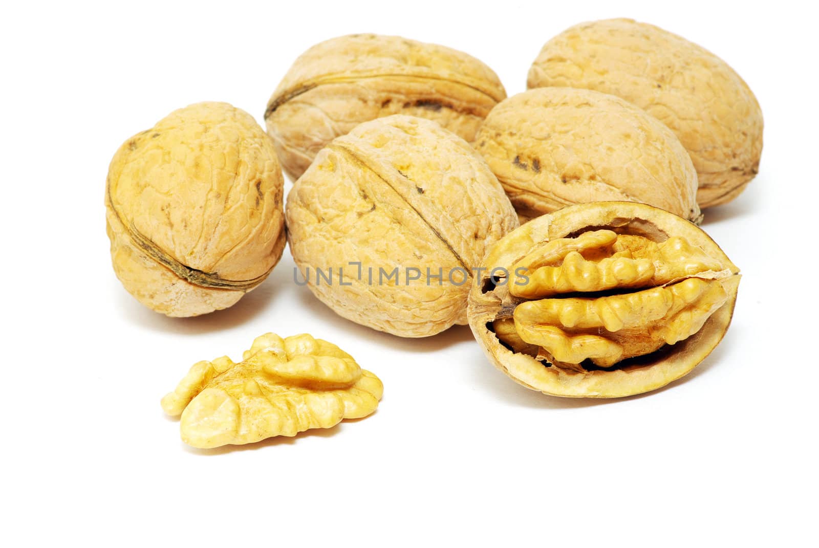 walnuts isolated on a white background