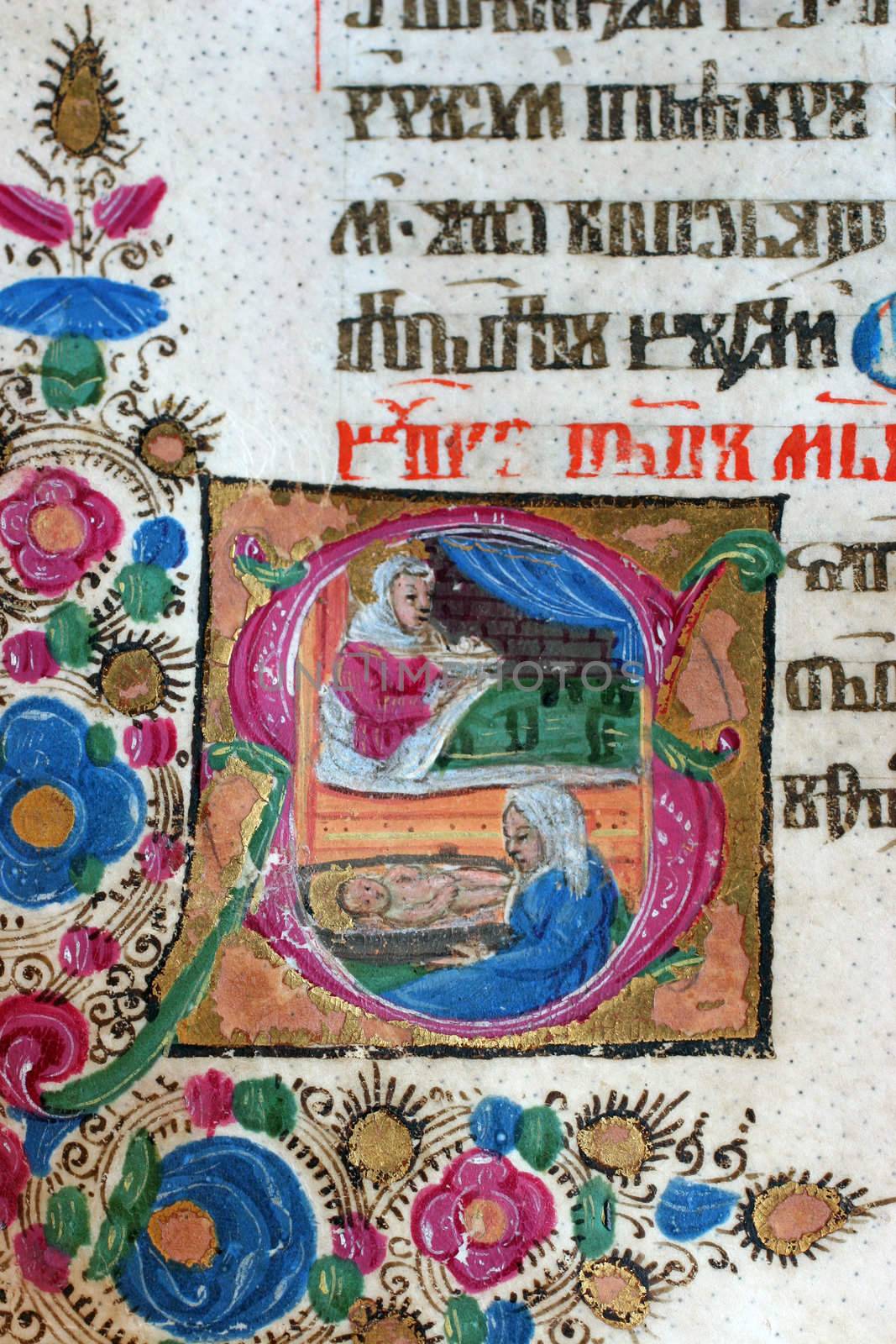Illustration in an old bible book