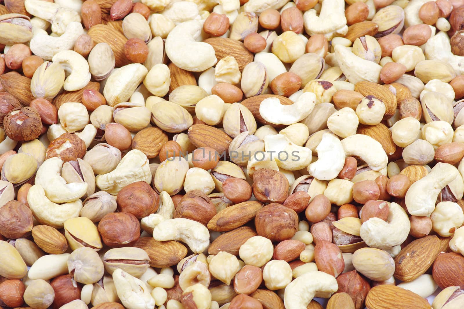 mixed nuts on a background