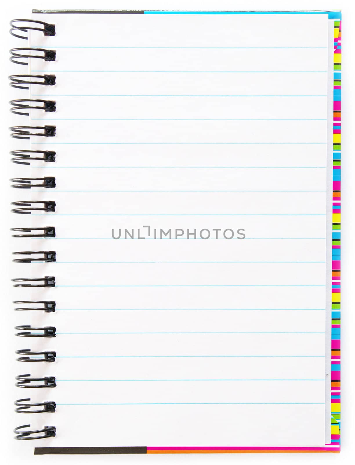 blank spiral notepad isolated on white