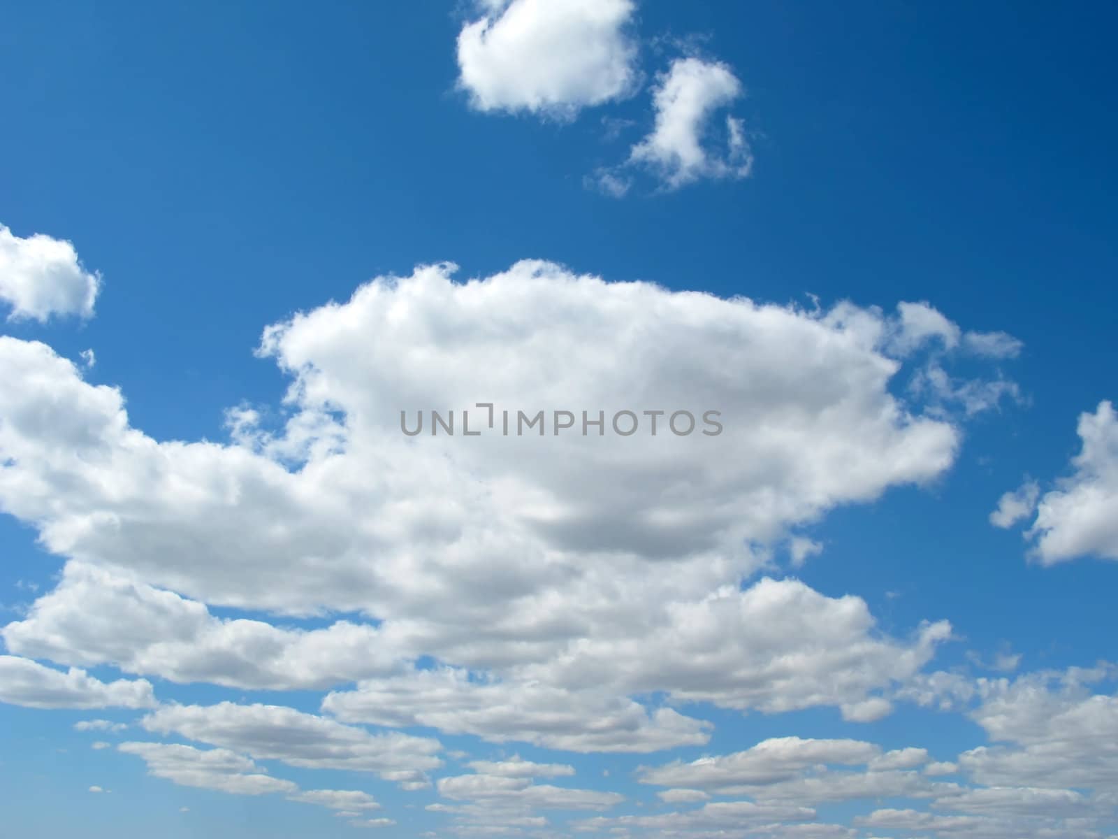 The beautiful blue sky and white clouds