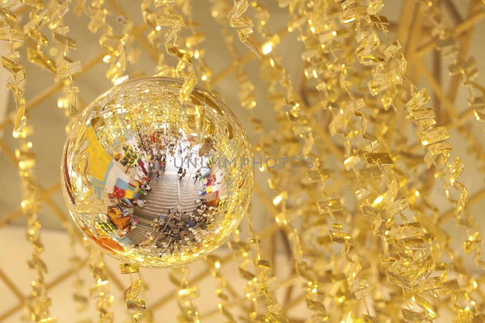 Christmas decorations with golden color