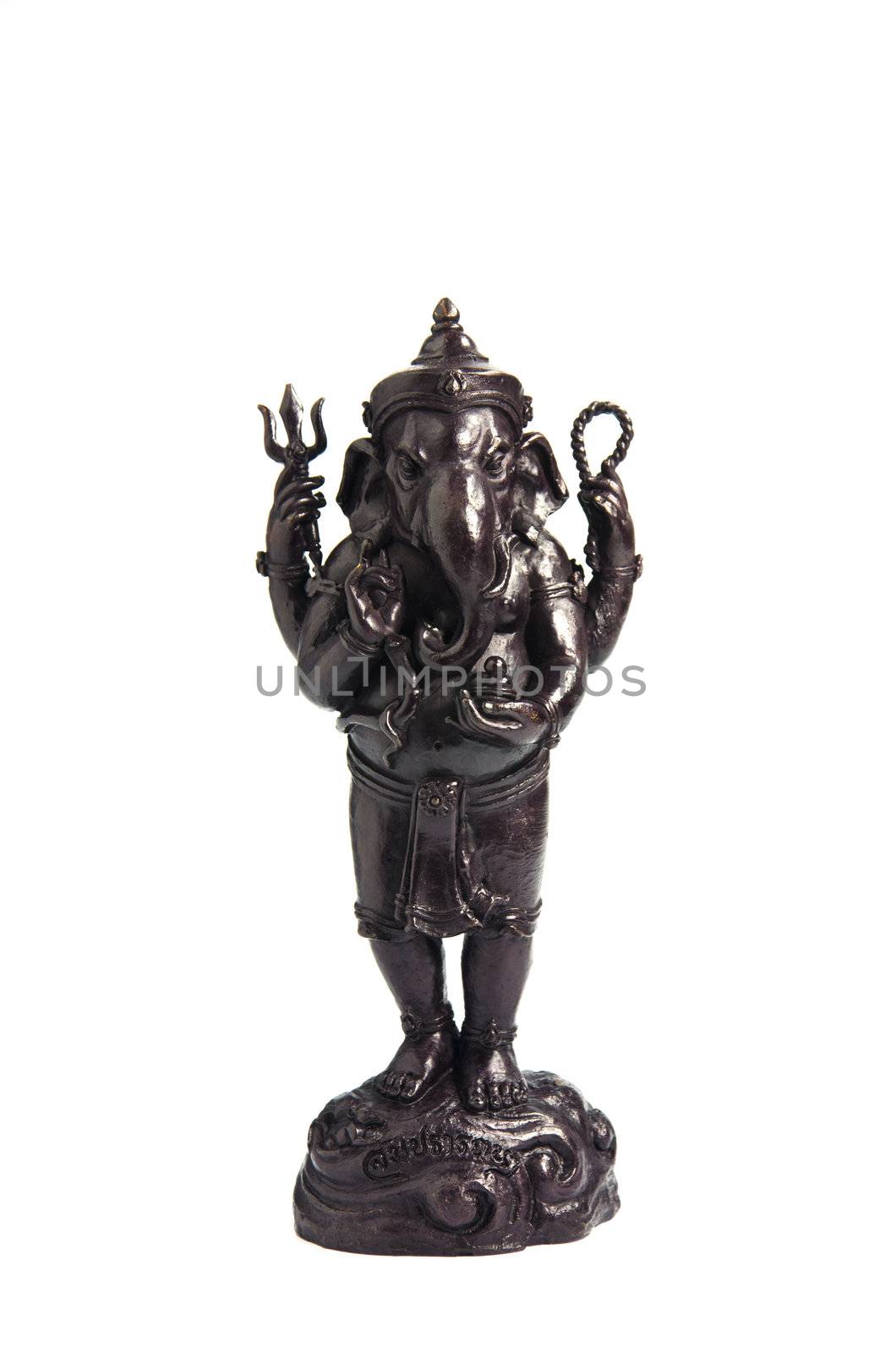 Ganesh on white background by chatchai