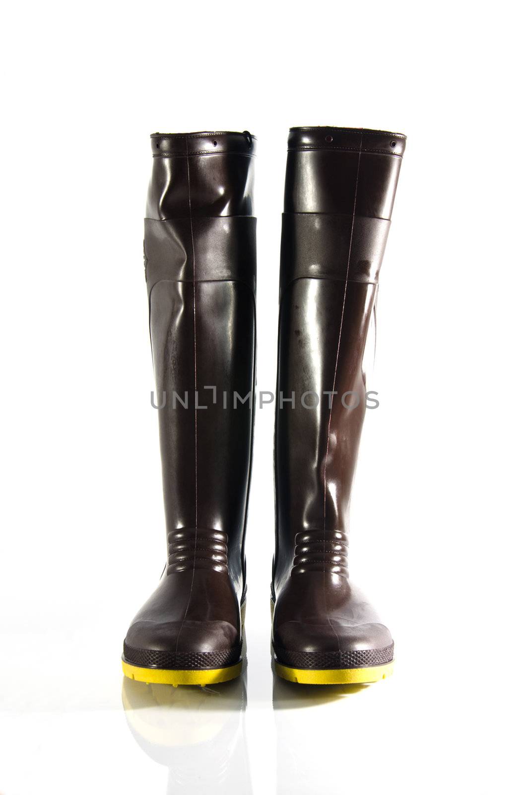 High boots isolated on white background