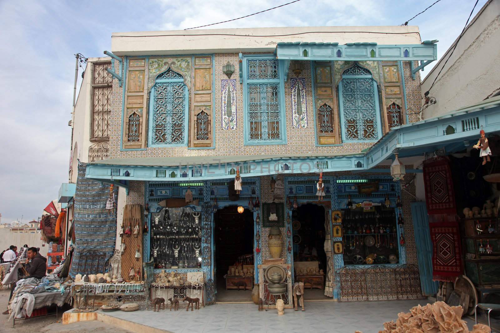 Old Tunisian window with classical Arab ornaments