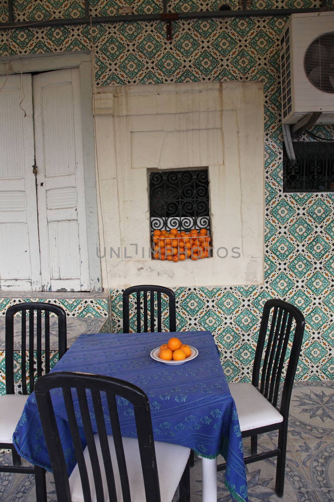 El-Jem Tunisia. Medina cafe
