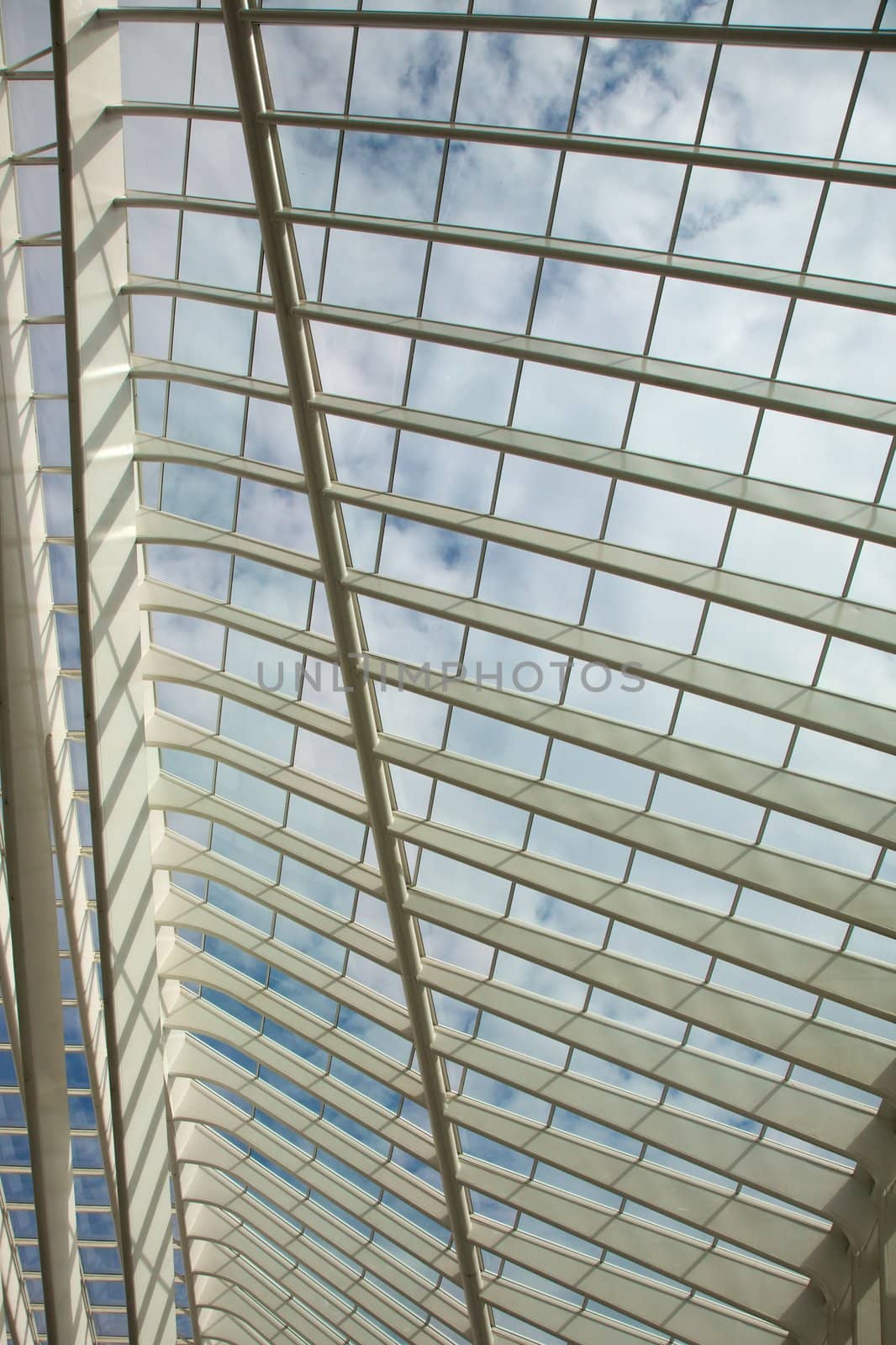 Contemporary and futuristic Liege-Guillemins railway station in Belgium by the architect Calatrava