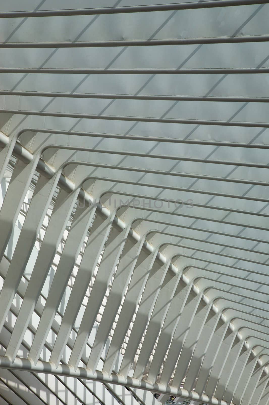 Contemporary and futuristic Liege-Guillemins railway station in Belgium by the architect Calatrava