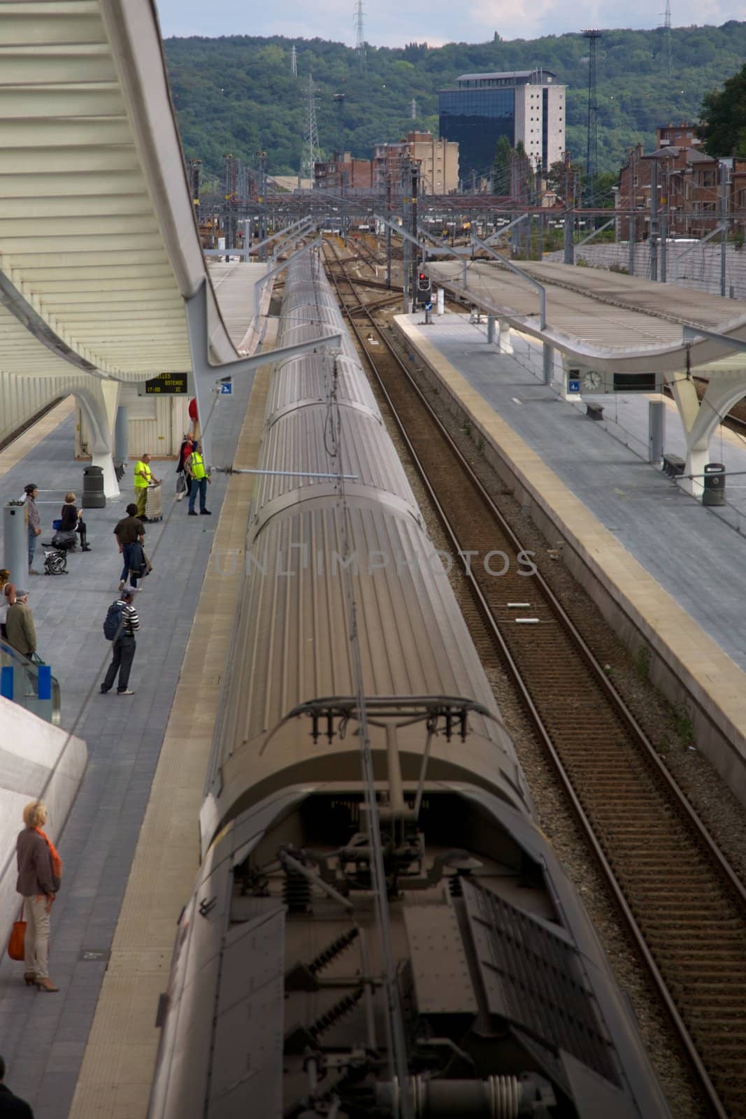Contemporary and futuristic Liege-Guillemins railway station in Belgium by the architect Calatrava