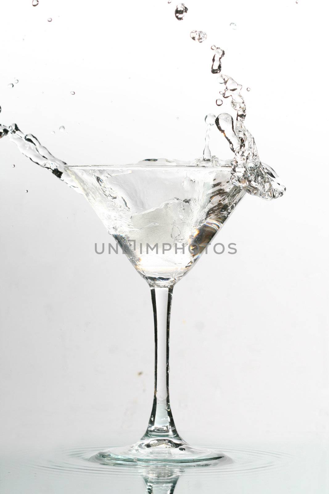coctail splash on white background close up