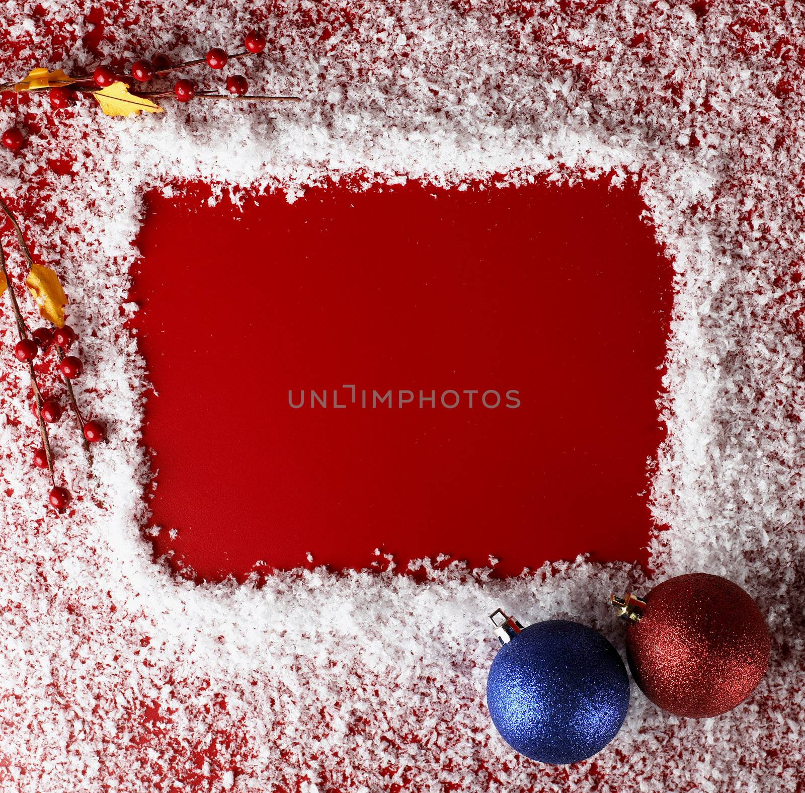 christmas red background with white snowflake border