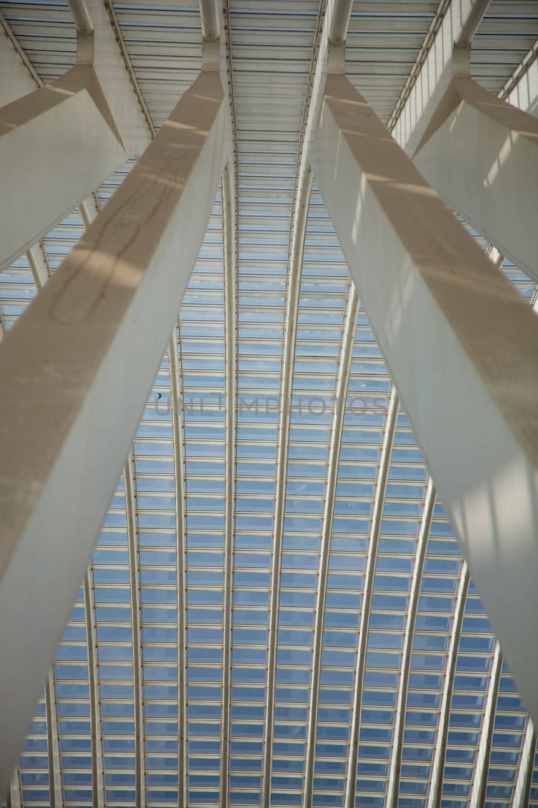 Contemporary and futuristic Liege-Guillemins railway station in Belgium by the architect Calatrava