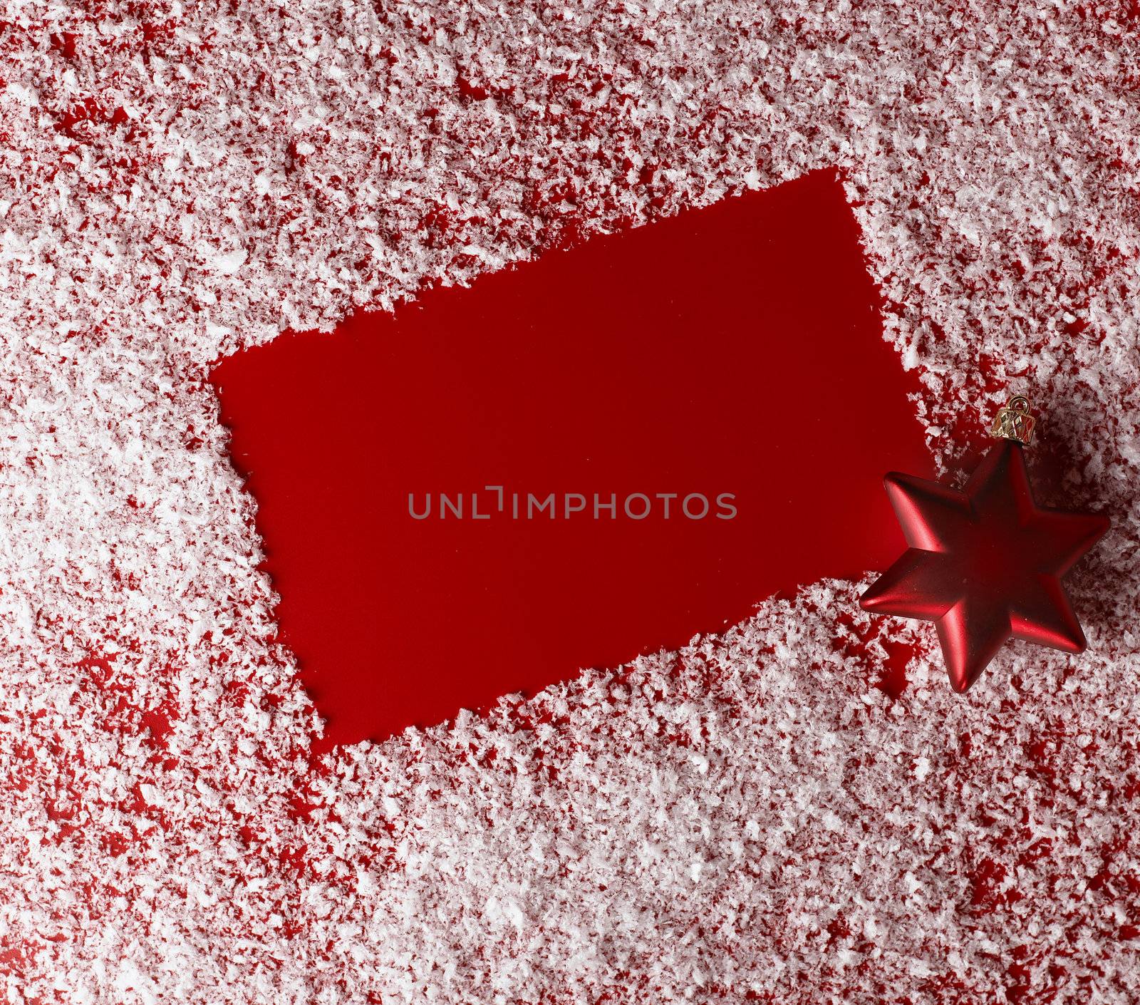 christmas red background with white snowflake border