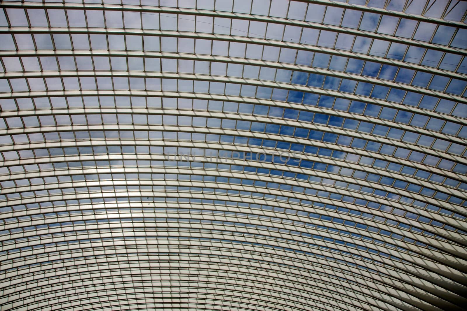 Contemporary and futuristic Liege-Guillemins railway station in Belgium by the architect Calatrava