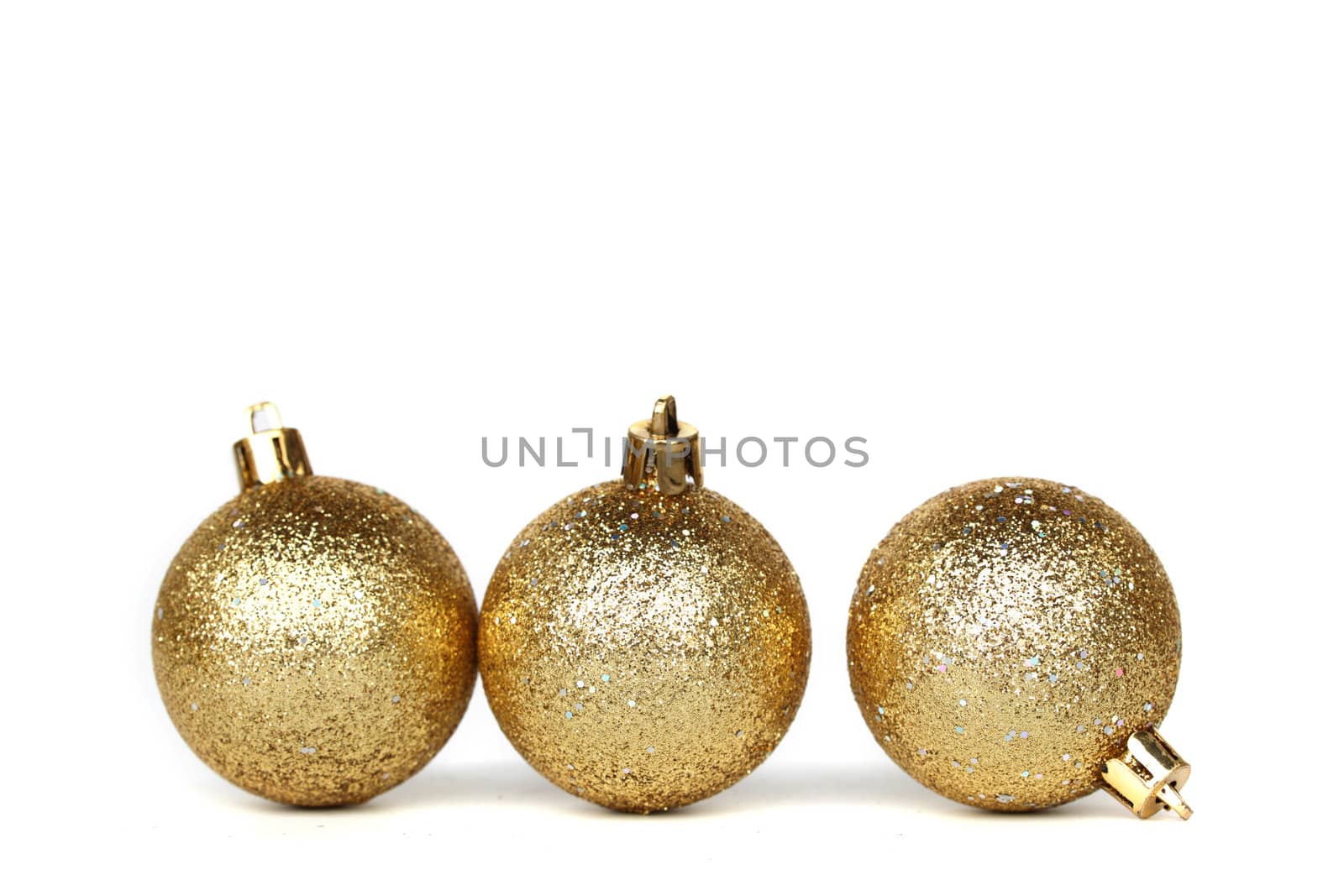 golden christmas ball isolated on white